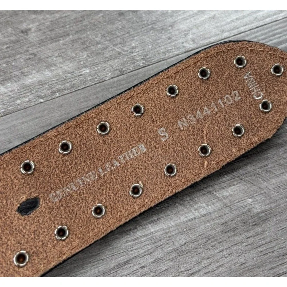 Nocona Womens Western Belt Hair On Hide Leather Rhinestone Concho Silver Small S
